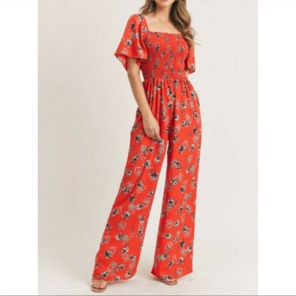 painted threads Pants - Painted Threads Red Jumpsuit